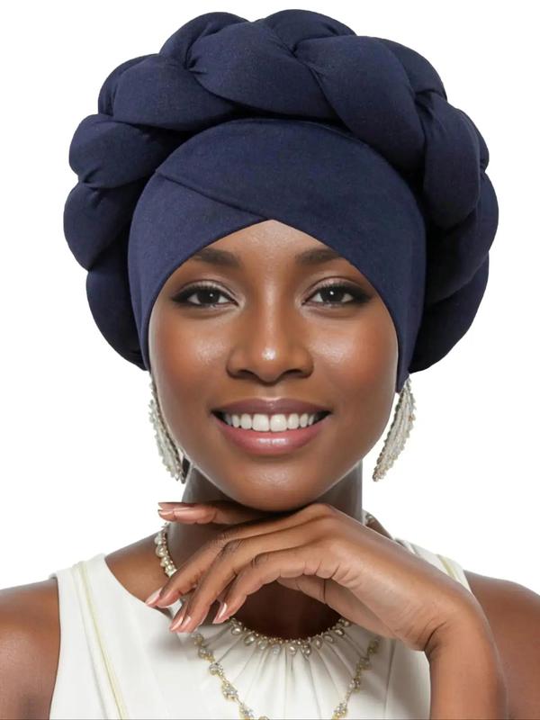 Women's Simple Style Solid Color Braid Design Turban, Casual Elegant Comfortable Hair Turban, Fashionable Head Wrap for Women & Girls for Daily Wear