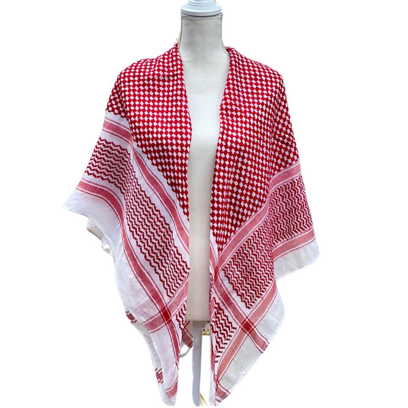 Authentic Cotton Kuffiyeh with Embroidered Pattern for All Genders