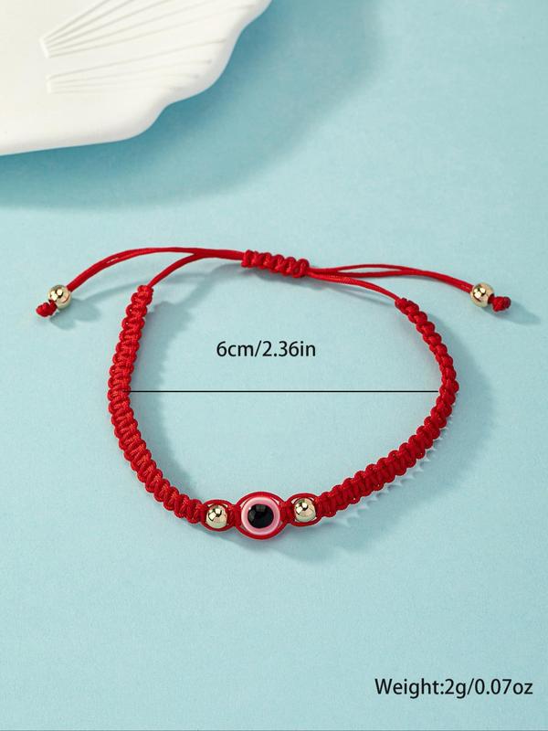 Fashion Retro Evil Eye Design Drawstring Bracelet, Adjustable Hand Jewelry For Men & Women, Popular Accessories