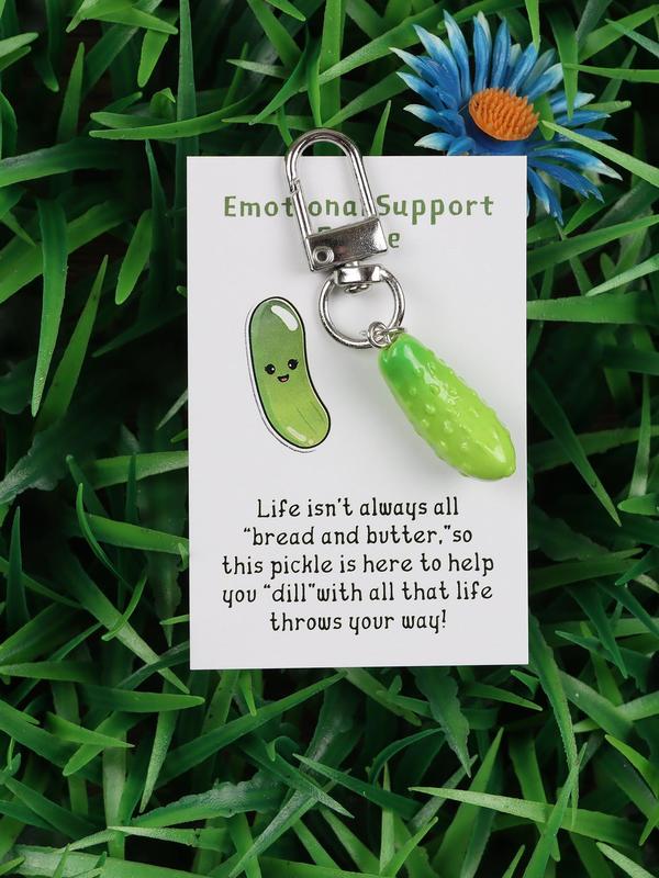 Cucumber Pickle Design Keychain, Cute Keychain for Women & Men, Fashion Accessories for Bag Decoration, Trendy All-match Keychain for Birthday Gift