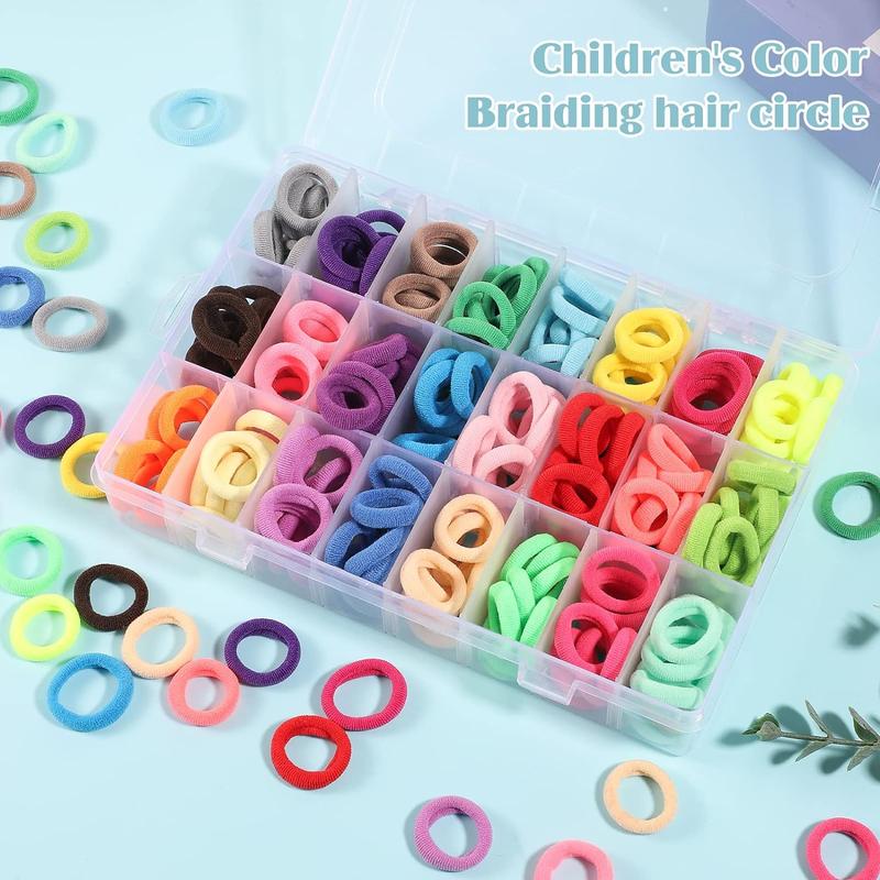 Colorful Hair Ties with Storage Box, 240pcs set Elastic Braiding Hair Circle for Women & Girls, Fashion Hair Accessories for Party, Daily Clothing Decor