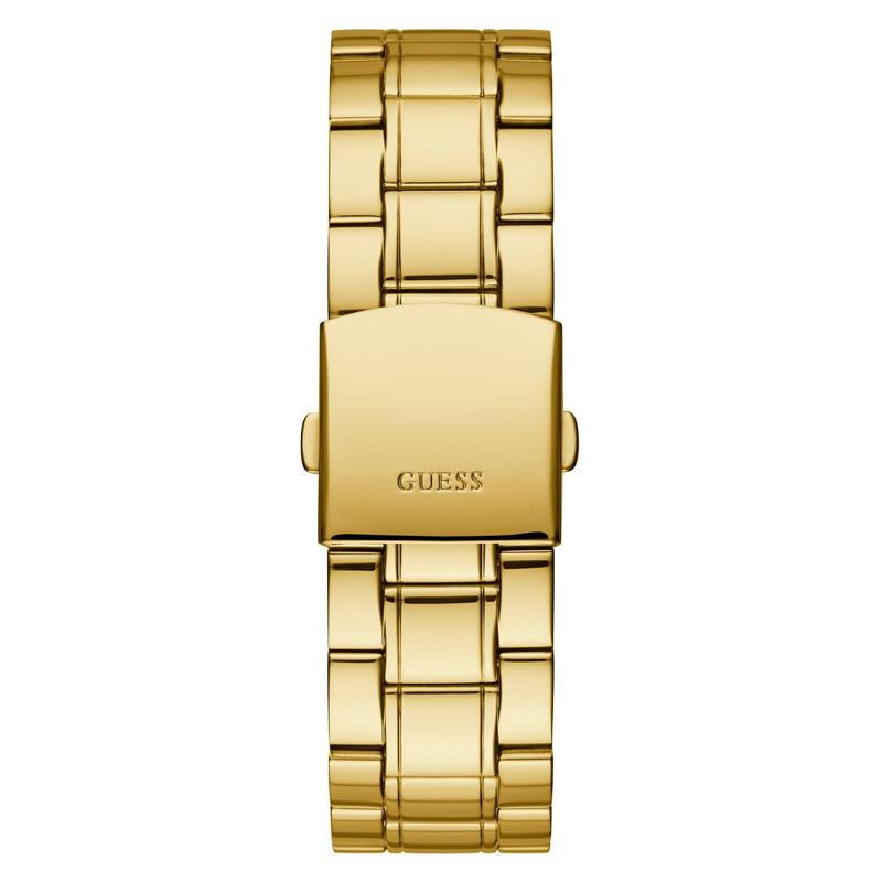 GUESS Female Gold-Tone and Black Diamond Analog Watch