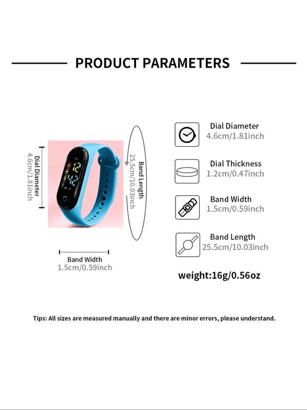 Summer Fashion Simple Led Digital Watch, Touch Screen Watch, Portable All-match Casual Watch for Daily Use, Fashion Accessories for Both Men & Women