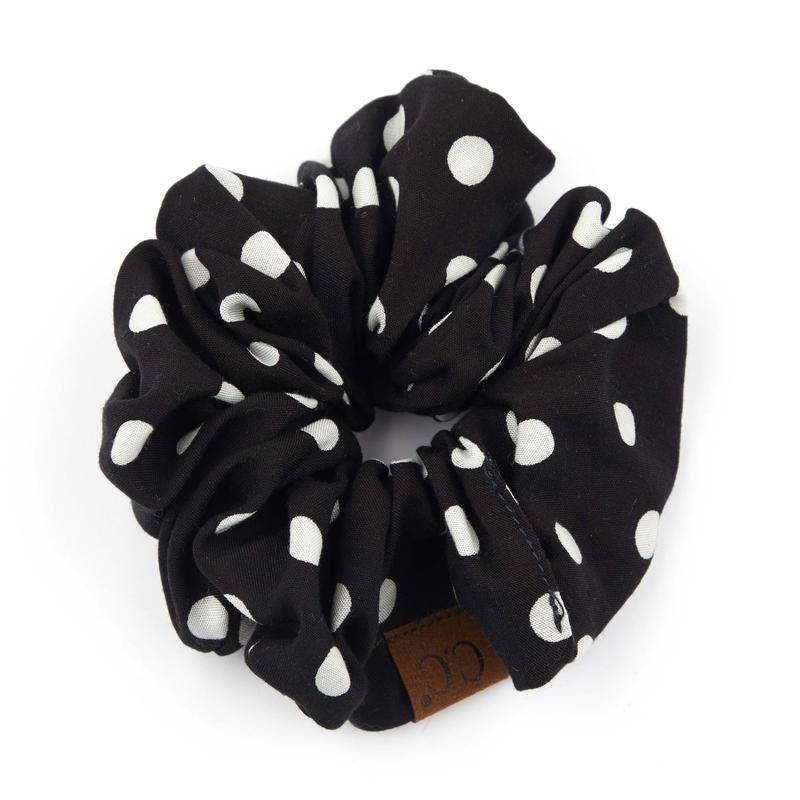 C.C Black and White Polka Dot Scrunchie for Women