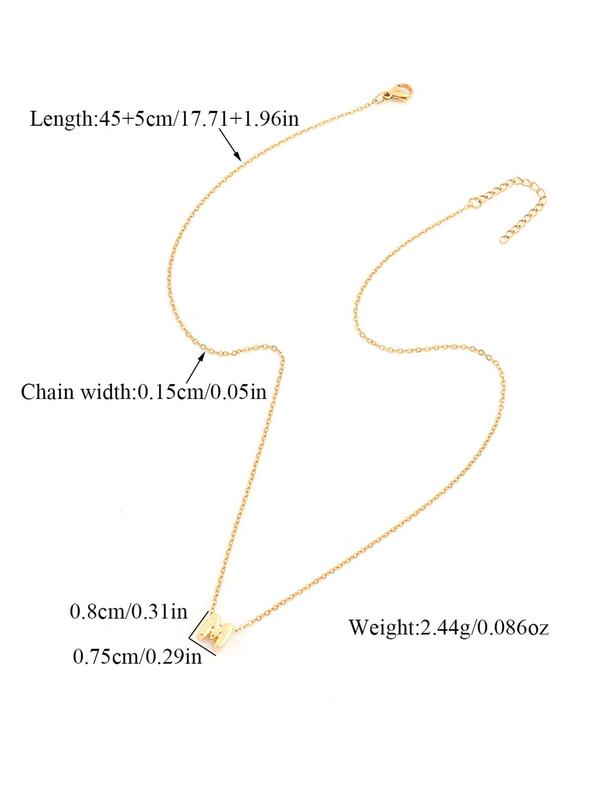 Bubble Initial Letter Pendant Necklace for Women, Stainless Steel Jewelry for Party, Daily Clothing Decor, Trendy All-match & Exquisite Jewelry for Birthday Gift