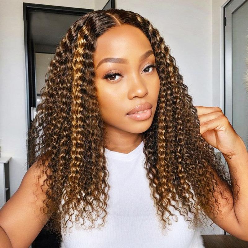 FORGIRLFOREVER 4 27 Highlight Bob Wig 6x4 Kinky Curly Wear Go Glueless Wig Pre-Plucked Pre-Cut Afro Curly Lace Front Closure Human Hair Wigs