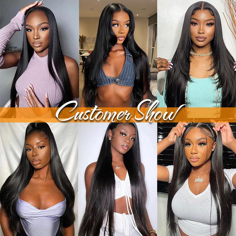 Wigcool 9x6 Pre-bleached Knots Ready Go Glueless Wigs Swiss HD Lace Pre-everything Straight Wigs 220% Density