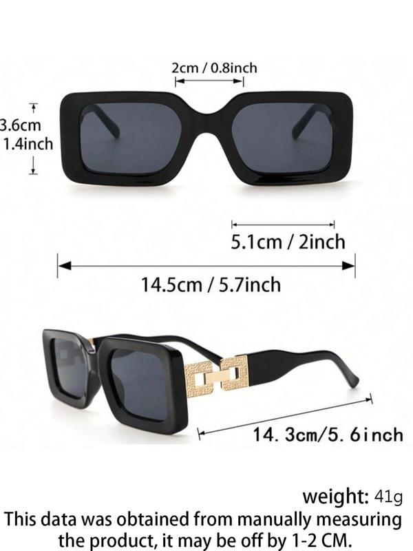 Unisex Street Trend Square Frame Sunglasses (2 Pairs), Trendy Sunglasses for Everyday Use, Fashion Accessories for Outdoor Activities