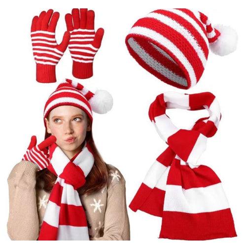 Holiday Hat Scarf And Glove Set