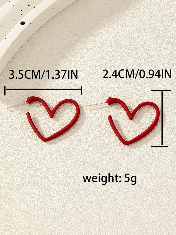 Fashion Hollow out Heart Design Hoop Earrings As Perfect Gift for Girlfriend, Elegant Women's Earrings for Party, Minimalist Fashion Accessories for Daily Wear