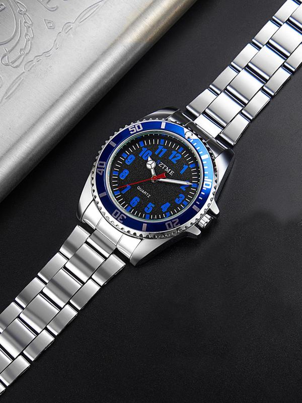 Men's Fashion Round Dial Analog Quartz Watch, Fashion Watch for Party, Daily Clothing Decor, Trendy All-match & Exquisite Watch for Birthday Gift