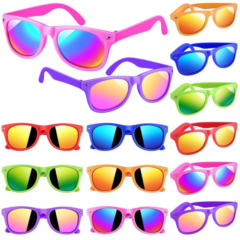 Colorful Party Sunglasses, 6 12pcs Outdoor Seaside Laser Color Sunglasses, Halloween Funny Party Supplies for Outdoor Activities Birthday Travel Pool Beach