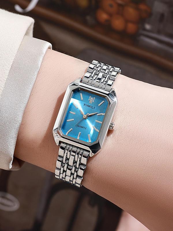 Women's Elegant Fashion Square Dial Analog Quartz Watch, Fashion Watch for Party, Daily Clothing Decor, Trendy Watch for Birthday Gift without Box