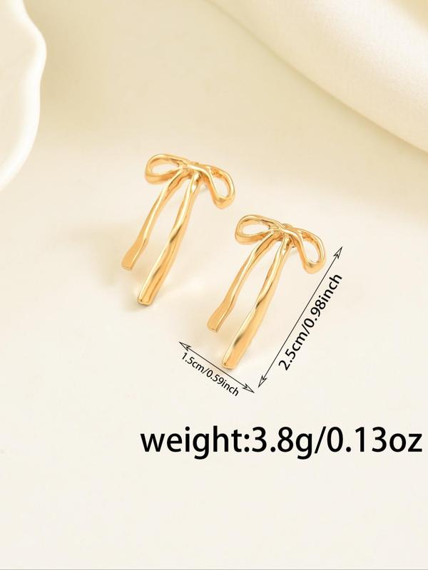 Women's Elegant Bowknot Design Stud Earrings, Cute Trendy Stud Earrings, Fashionable Jewelry for Women for Daily & Party Decoration