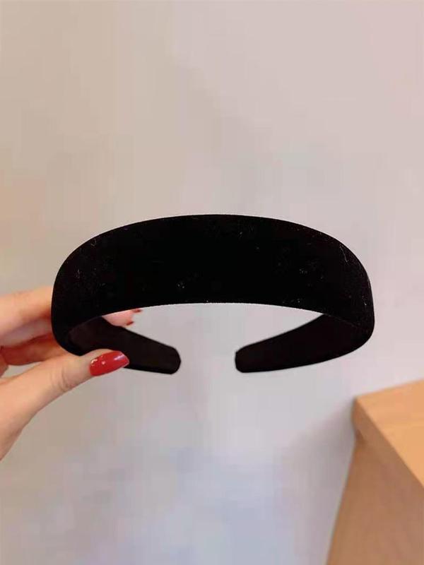 Women's Elegant Velvet Headband, Minimalist Temperament Solid Color Hair Hoop, Fashionable Hair Accessories for Women & Girls