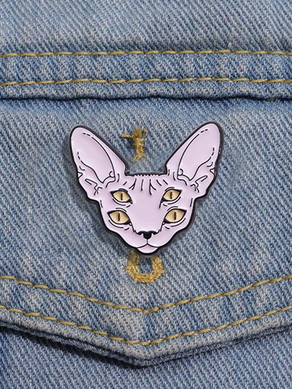 Cartoon Cat Brooch Pin, Hot Fashion Casual Cute Alloy Accessories for Daily Holiday, Minimalist Romantic Aesthetic Jewelry