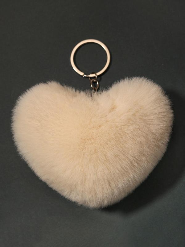 Heart Shaped Plush Keychain, Cute Keychain for Women & Men, Fashion Accessories for Daily Use, Perfect for Student for Daily Use