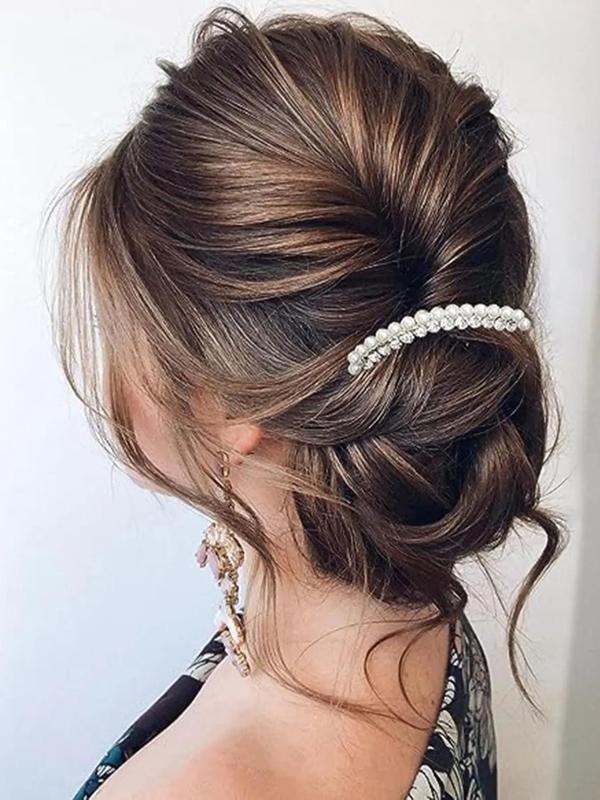 Faux Pearl & Rhinestone Decorated Hair Pin, Elegant Hair Accessories for Women & Girls, Trendy All-match & Exquisite Hair Pins for Birthday Gift