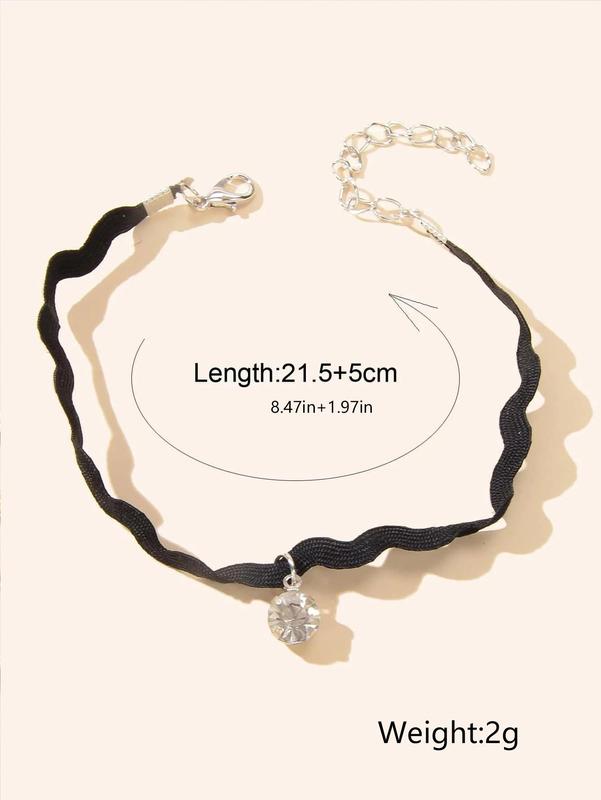 Women's Plain Rhinestone Decor Anklet, Elegant All-match Body Jewelry for Girls Gift, Female Classic Fashion Accessories for Summer Beach