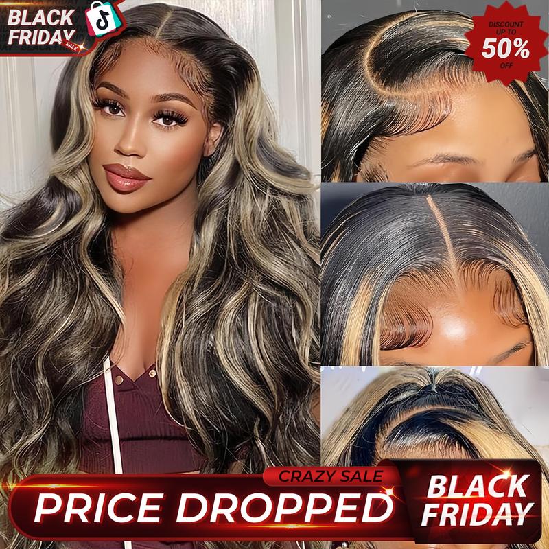 Recool Hair Balayage Highlight Straight Body Wave 6x5 HD Lace Wigs 1B 22 Colored Wear Go Glueless Wig 100% Real Human Hair