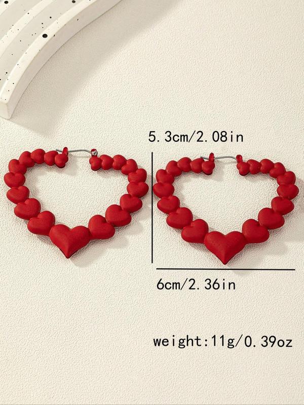 Heart Shaped Hollow out Hoop Earrings (1 Pair), Fashionable Jewelry for Women, Casual Jewelry for Party, Daily Clothing Decor, Trendy All-match & Exquisite Jewelry for Birthday Gift