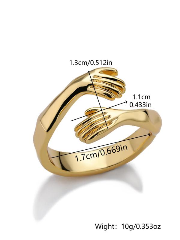 Creative Hand Design Cuff Ring, Fashion Accessories for Both Men & Women for Party, Daily Clothing Decor, Trendy All-match & Exquisite Jewelry for Birthday Gift