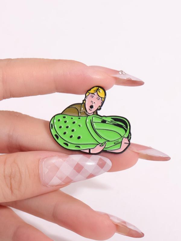 Cartoon Character with Clogs Design Brooch, Cute Clogs Design Brooch Pin, Fashion Accessories for Women & Men, Creative Gift for Friends