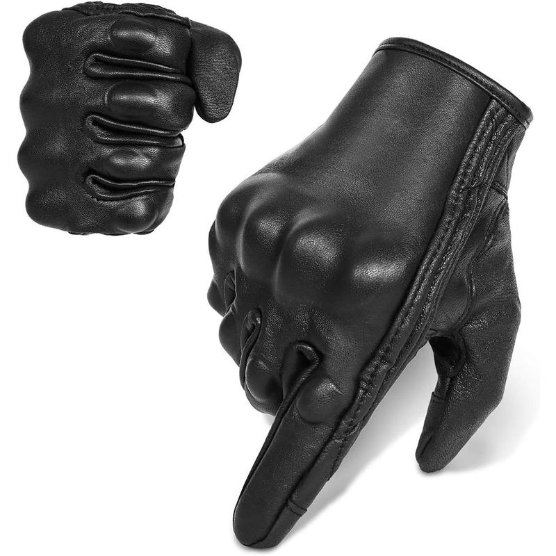 Full Finger Goat Skin Leather Touch Screen Motorcycle Gloves Men S,M,L,XL,XXL