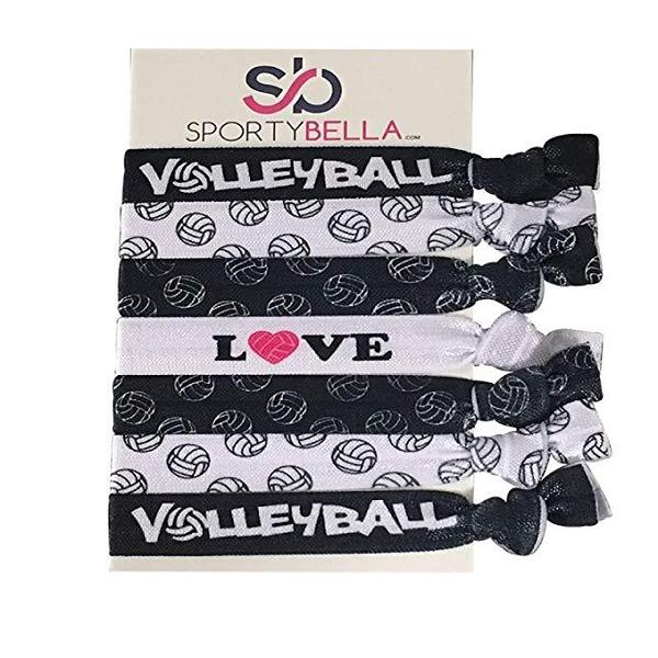 Girls Love Volleyball Hair Ties Set