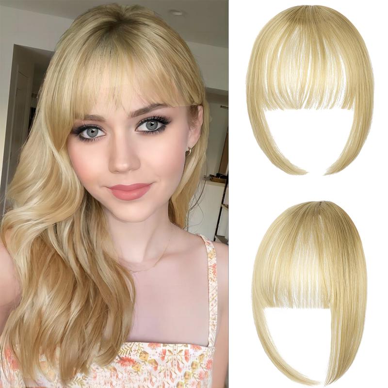 Leterly Bangs Hair Wispy Bangs Hair Clip in Bangs Fringe with Temples Hairpieces for Women Clip on Air Bangs Hair Extension for Daily