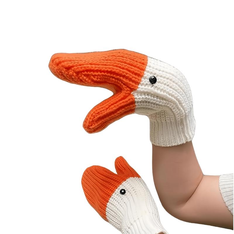 Funny Swan Design Autumn and Winter Mittens for Maintain Warmth the Cold-Resistance.Knit Stretchy Cold Climate Warm Mittens.