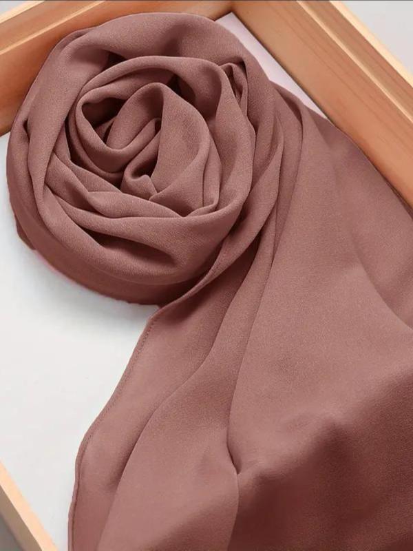 Women's Classic Solid Color Chiffon Scarf, Breathable Lightweight Soft Long Shawl for All Seasons, Women's Scarf for Streetwear Daily Wear