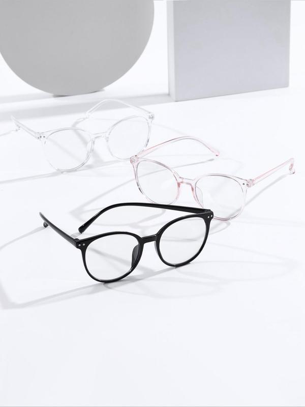 Unisex Vintage Round Frame Eyeglasses, Trendy Minimalism Eyeglasses for Everyday Use, Fashion Accessories for Outdoor Activities