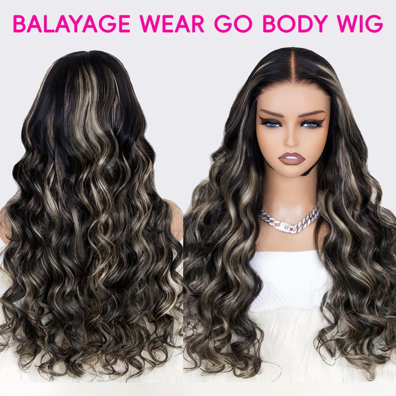 Recool Hair Balayage Highlight Straight Body Wave 6x5 HD Lace Wigs 1B 22 Colored Wear Go Glueless Wig 100% Real Human Hair