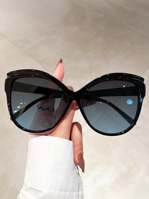 Simple Style Cat Eye Frame Sunglasses, Trendy Casual Sunglasses for Everyday Use, Fashion Accessories for Outdoor Activities Back To School