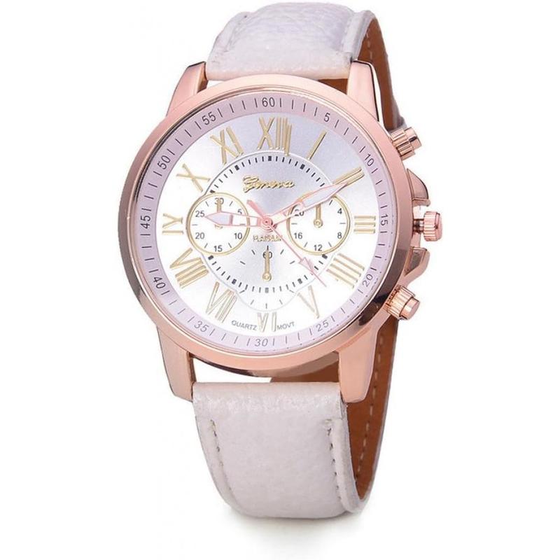 Women Men Lady PU leather band watches Roman numerals dial analog quartz wristwatches (10 pack)