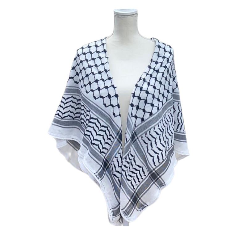 Authentic Cotton Kuffiyeh with Embroidered Pattern for All Genders