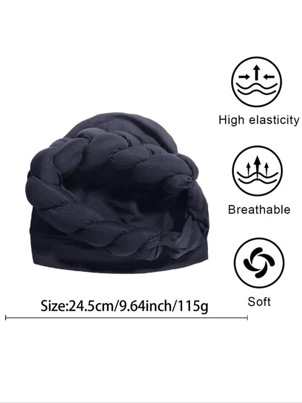 Women's Simple Style Solid Color Braid Design Turban, Casual Elegant Comfortable Hair Turban, Fashionable Head Wrap for Women & Girls for Daily Wear