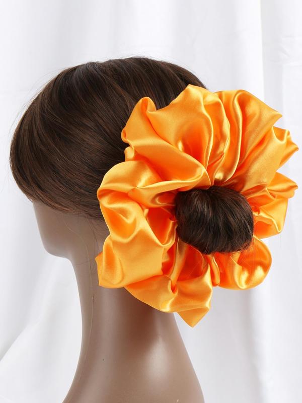 Solid Color Ruched Design Scrunchie, High Stretch Hair Tie, Fashion Hair Accessories for Women & Girls