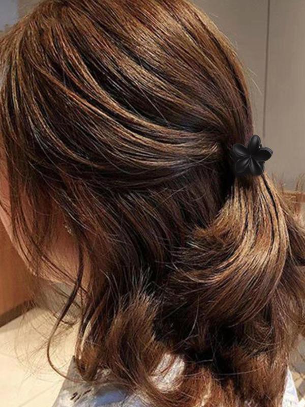 2024 New Style Mixed Flower Shaped Mini Hair Claws, Casual and Versatile Hair Accessories for Women, Minimalist Headwear Suitable for Thick Hair Hairstyles Ideas