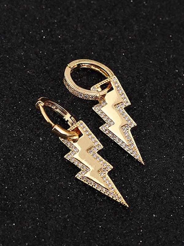 Rhinestone Lightning Design Dangle Earrings, Fashion Jewelry for Party, Daily Clothing Decor, Trendy All-match & Exquisite Jewelry for Birthday Gift