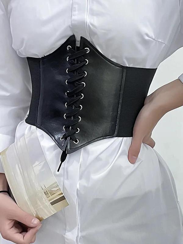 Women's Solid Criss Cross Design Corset Belt, Fashionable Waist Belt for Daily Wear, Fashion Clothes Accessories for Party, Trendy All-match & Exquisite Clothes Accessories for Gift