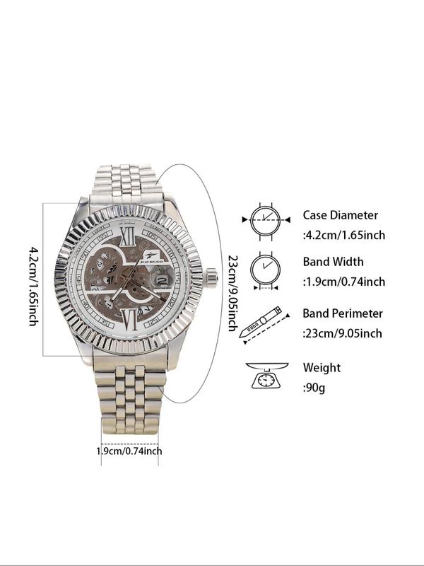 Men's Business Fashion Round Dial Analog Quartz Watch, Fashion Watch for Party, Daily  Decor, Trendy All-match & Exquisite Watch for Birthday Gift with Box