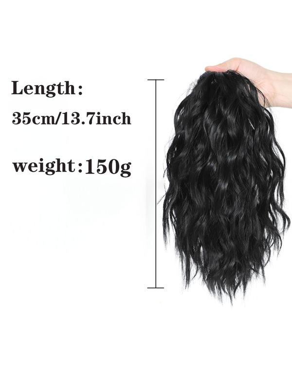 14 Inch Short Wavy Ponytail Extension, Curly Ponytail Extension with Cord, Synthetic Hair Extensions for Party & Daily Use