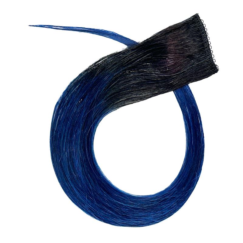 SuperNova colored Clip in Hair Extension with Black Root Ombre Human Hair Straight Hair Handmade