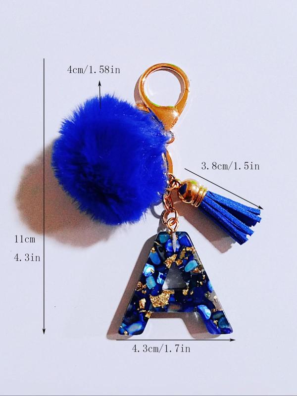 Cute Butterfly & & Letter & Tassel Decor Keychain, Unisex Resin Keychain for Key & Bag Decoration, Trendy All-match & Exquisite Keychain for Gift for Back To School