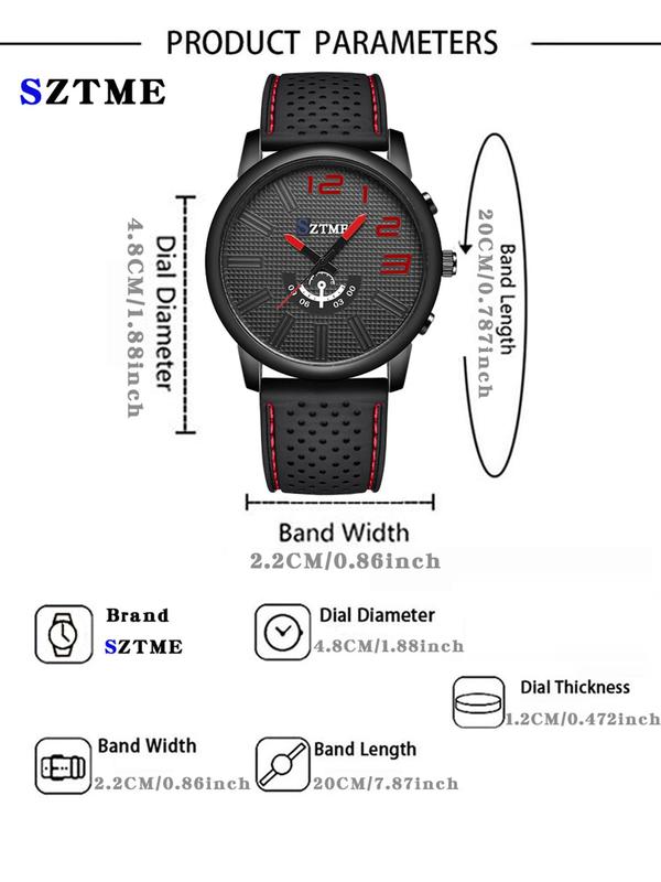 Men's Business Fashion Round Dial Analog Quartz Watch, Fashion Watch for Party, Daily Clothing Decor, Trendy All-match & Exquisite Watch for Birthday Gift