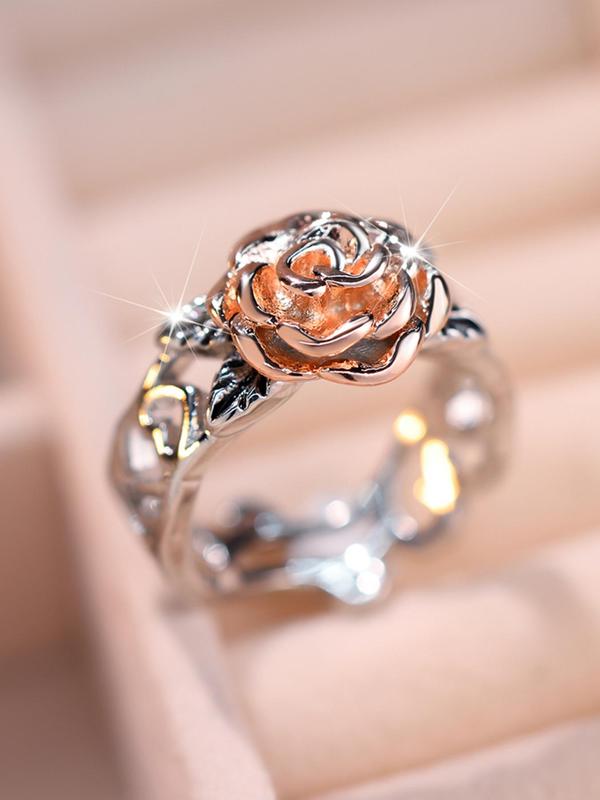 Vintage Flower Design Ring, Hollow Out Ring, Fashion Accessories for Women & Girls, Simple Jewelry for Party, Daily Clothing Decor, Trendy All-match & Exquisite Jewelry for Birthday Gift