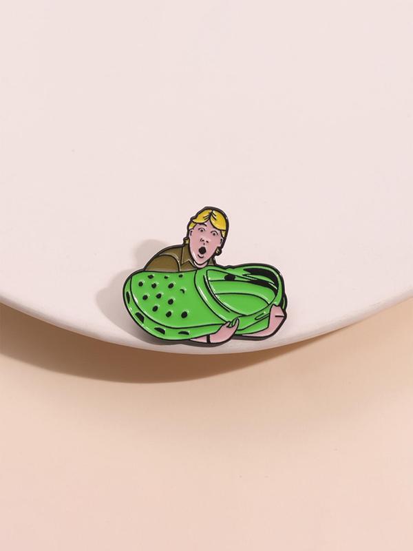 Cartoon Character with Clogs Design Brooch, Cute Clogs Design Brooch Pin, Fashion Accessories for Women & Men, Creative Gift for Friends