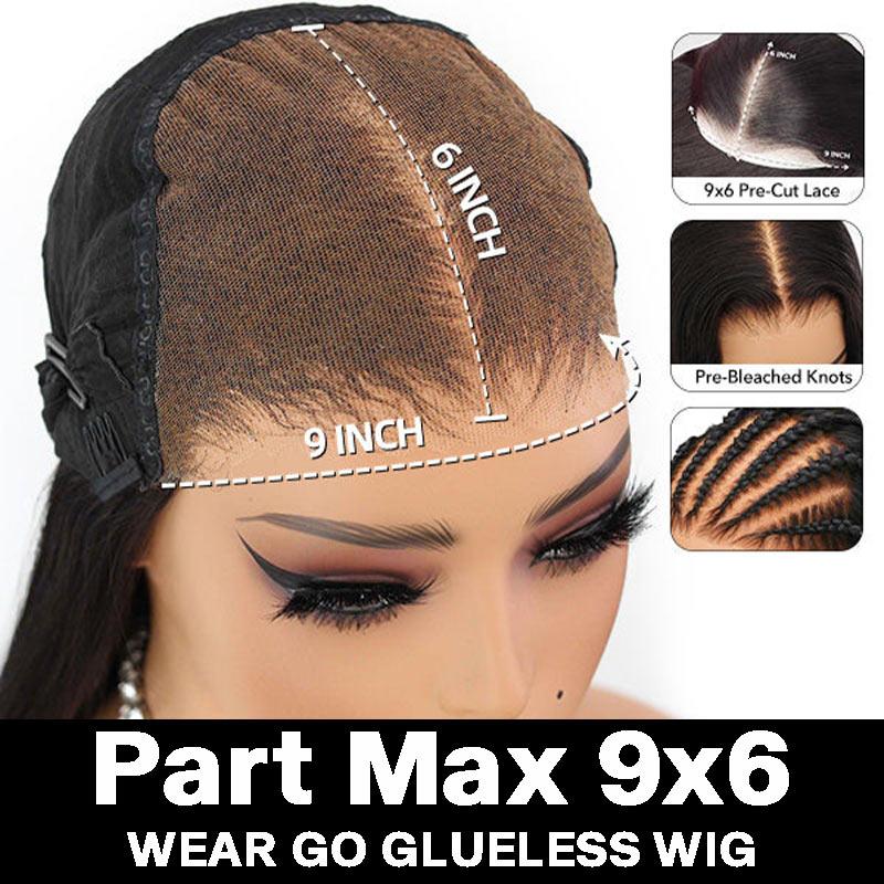 Wigcool 9x6 Pre-bleached Knots Ready Go Glueless Wigs Swiss HD Lace Pre-everything Straight Wigs 220% Density